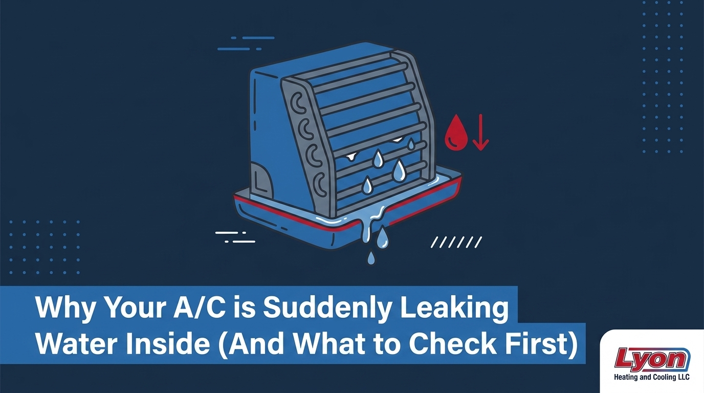 HVAC Blog 28 Why Your A/C is Suddenly Leaking Water Inside (And What to Check First) — featured image