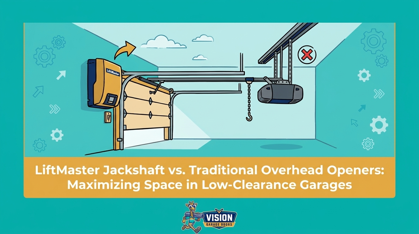 HVAC Blog 25 LiftMaster Jackshaft vs. Traditional Overhead Openers: Maximizing Space in Low-Clearance Garages — featured image